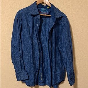 Robert Graham Navy Paisley Shirt 3XL